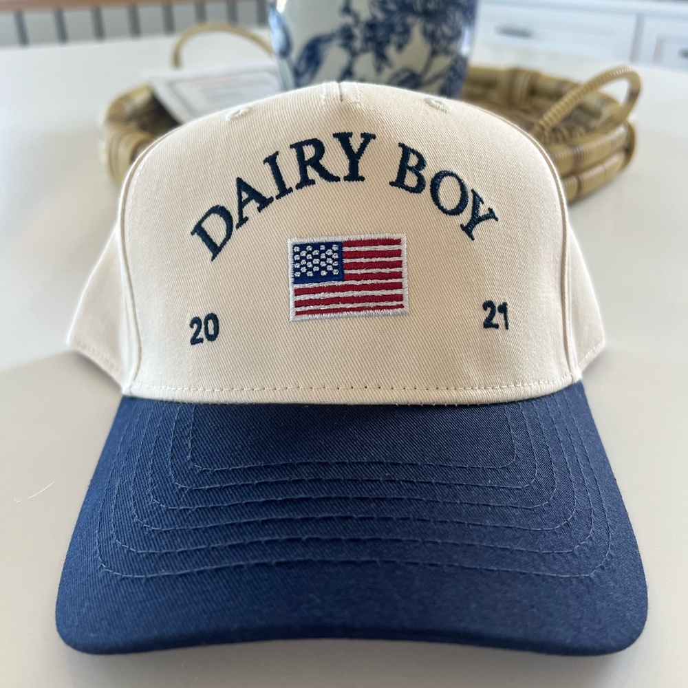Dairy Boy Cream and Blue Cap